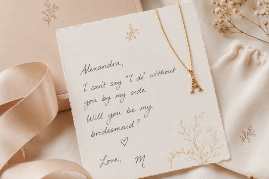 bridesmaid proposal note and gift