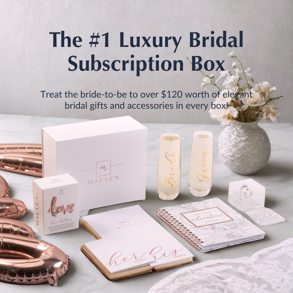 Luxury bridal subscription box with elegant gifts and accessories 