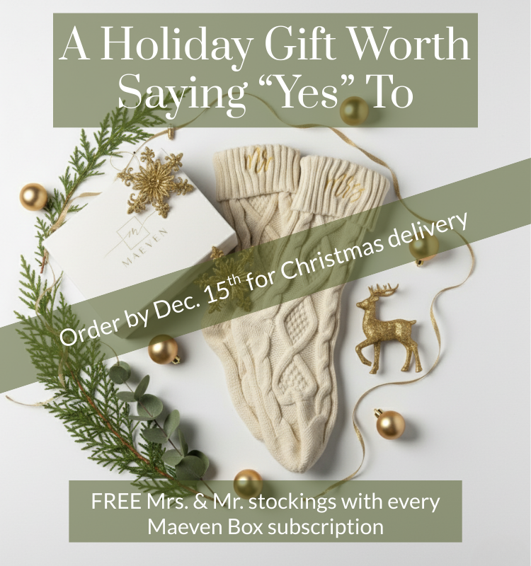 Holiday promotion image with gift box and christmas stockings