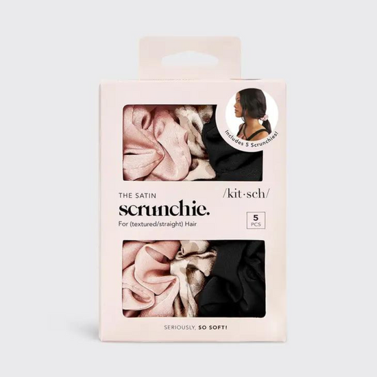 Kitsch Satin Sleep Scrunchies- Set of 5 - EXCLUSIVE SUBSCRIBER DISCOUNT!