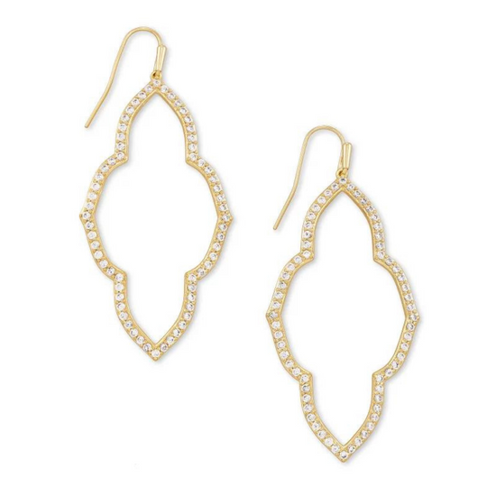 Kendra Scott- Abbie Gold Open Frame Earrings in White Crystal - EXCLUSIVE SUBSCRIBER DISCOUNT!