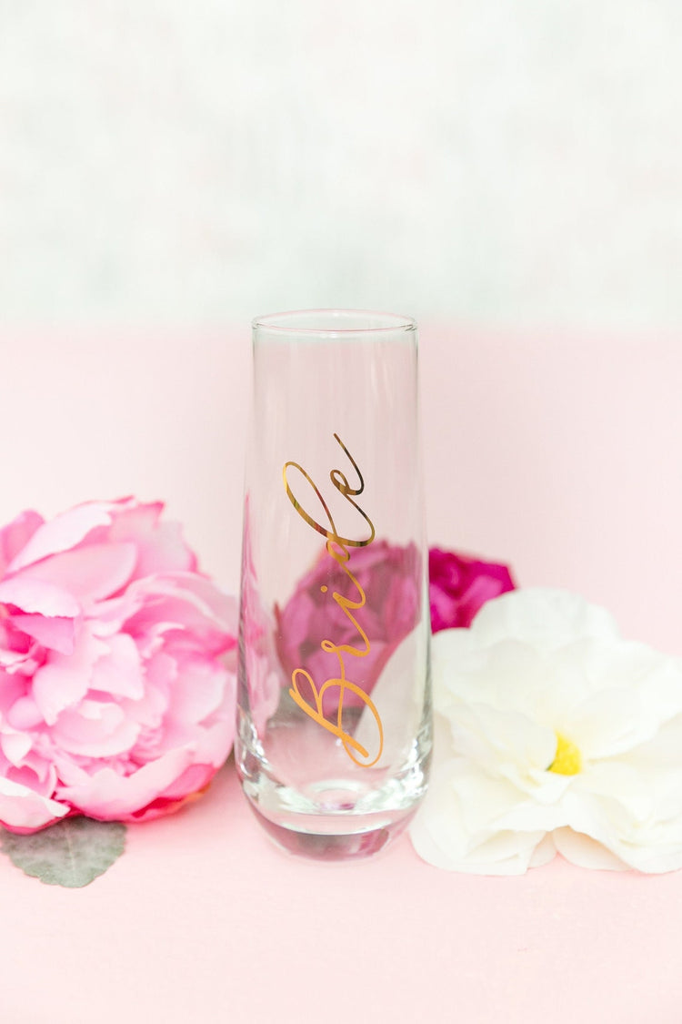 Stemless Champagne Flute with Name
